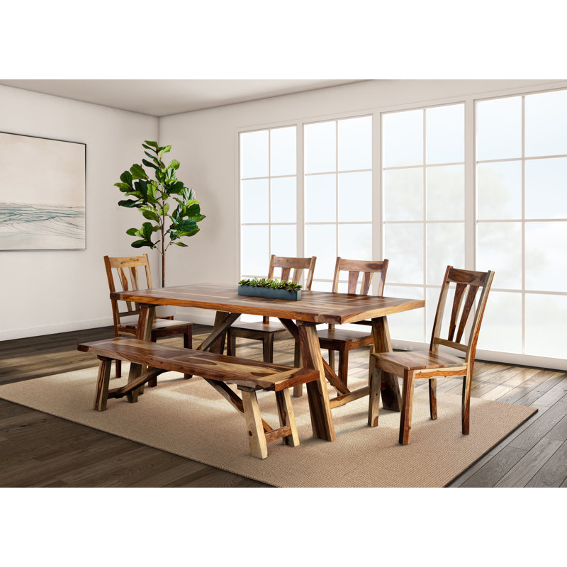 Chaise en bois massif Ringgold, Naturel