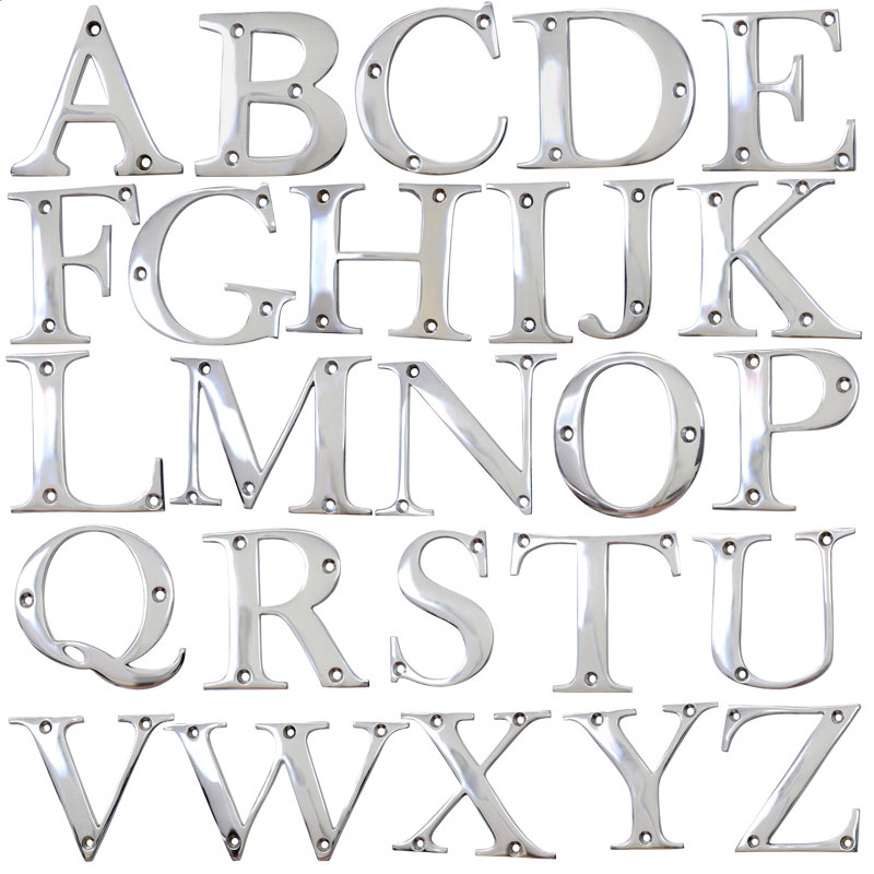 Lettre de montage en laiton 3 po H, Chrome poli, I