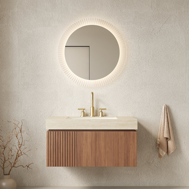 Meuble-lavabo de salle de bain 36 po MURI, Brun, 36", Beige