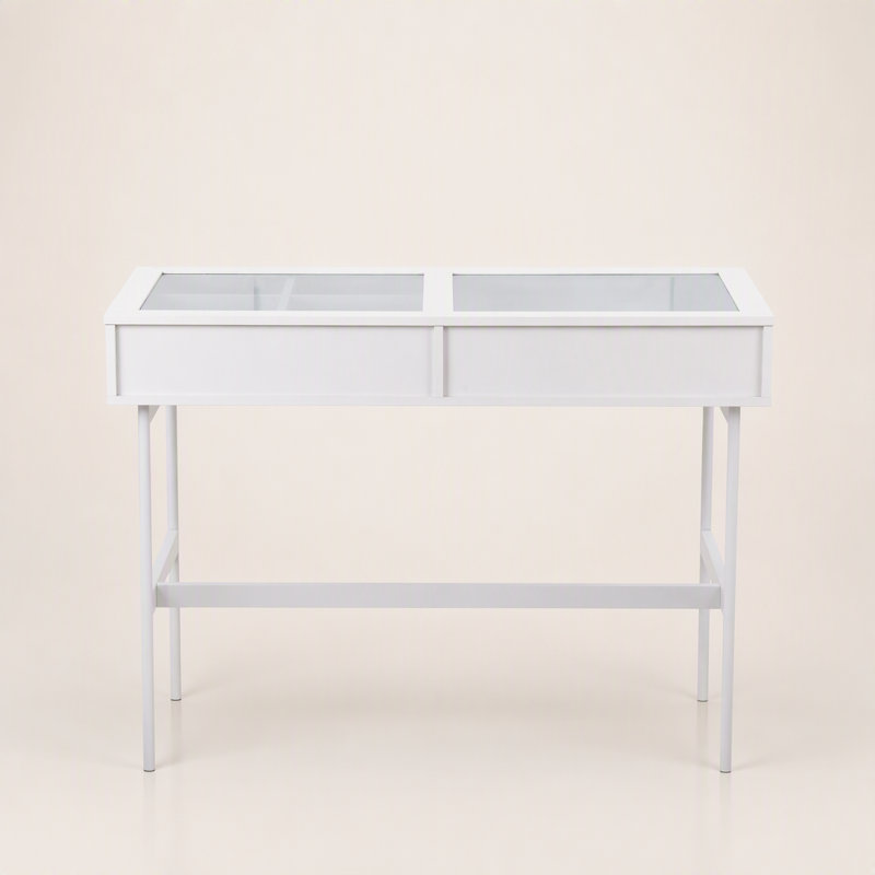 Console contemporaine avec plateau en verre