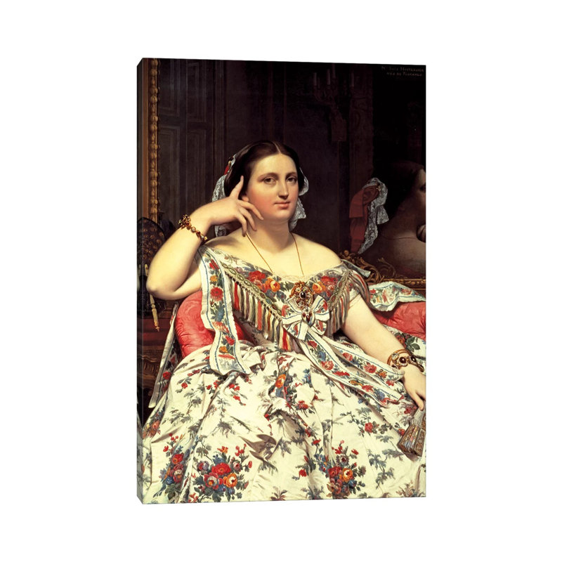 Madame Moitessier by Jean-Auguste-Dominique Ingres - Wrapped Canvas Painting, 20.32 cm H x 30.48 cm W