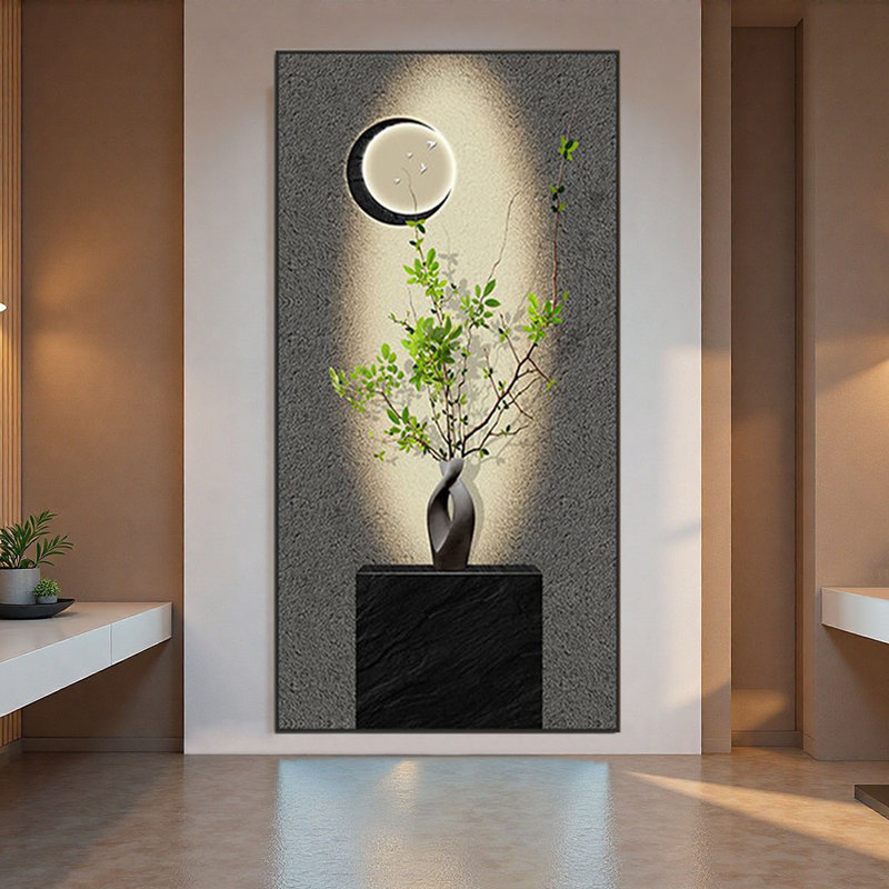 Scène de printemps de style Wabi-Sabi avec des branches élégantes et de la céramique en cristal