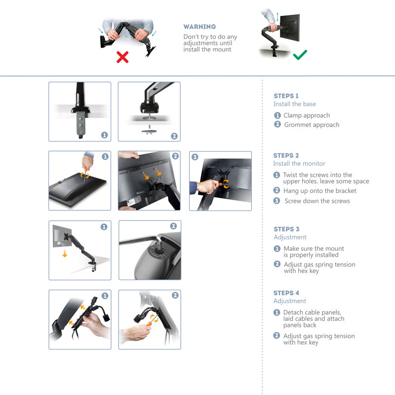 ONKRON Multi-Screen Desktop Mount