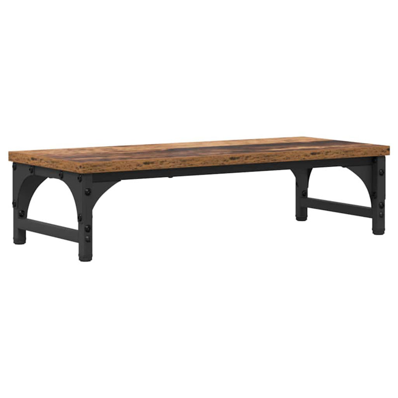 Manufactured Wood Monitor Stand, Old Wood, 14cm H x 55cm W x 23cm D