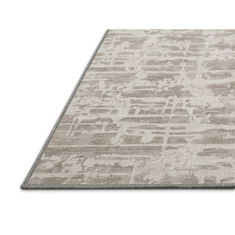 Machine Washable Gray Area Rug, Square 5'