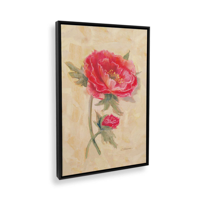 Reproduction d'art "Coquelicots épicés" par Carol Rowan, H 40 po x l 30 po, Cadre flottant, Noir