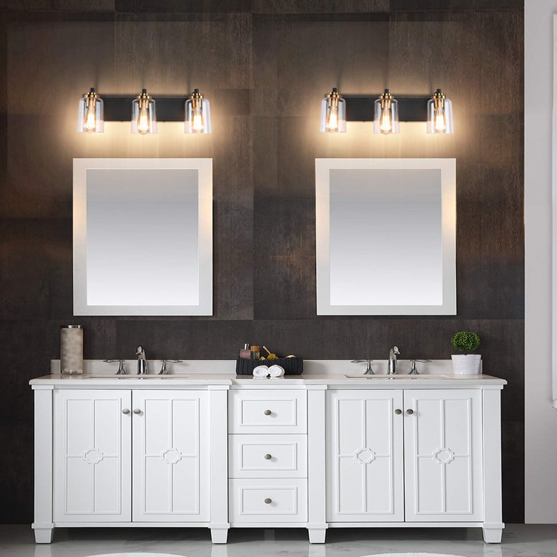 Luminaires de salle de bain 3 lumières pour miroir de salle de bain au-dessus du miroir
