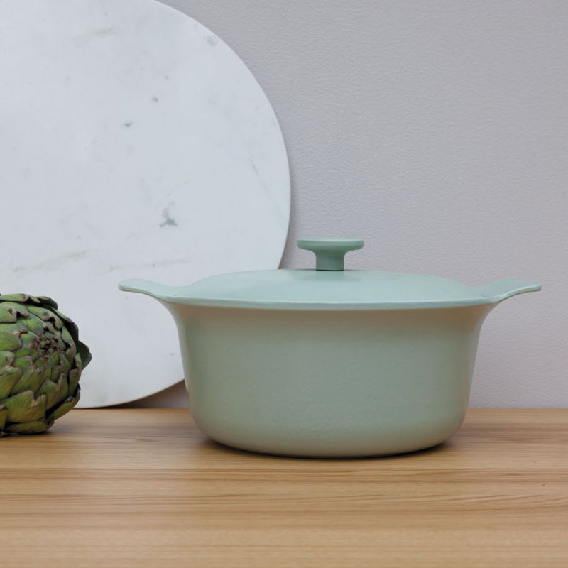 BergHOFF Ron 4.4 Qt. Cast Iron Stock Pot with Lid, Green