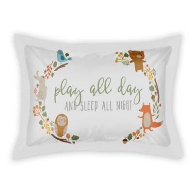 Couvre-oreiller en polyester Play All Day et Sleep All Night