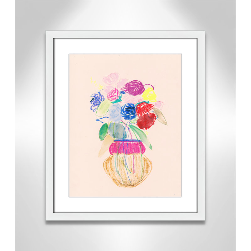 «Simple Floral II» par Bea Dina, Blanc, H 19 po x l 16 po x P 1,25 po, Papier avec cadre unique blanc