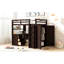 Lit mezzanine simple avec tiroirs, bureau et garde-robe espresso-512961072-512961075