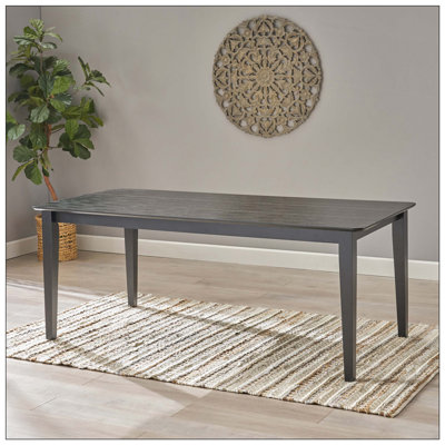 Dining Table, Square Tapered Legs, Farmhouse Charm, Seats 8, Rubberwood, Rustic Vibe