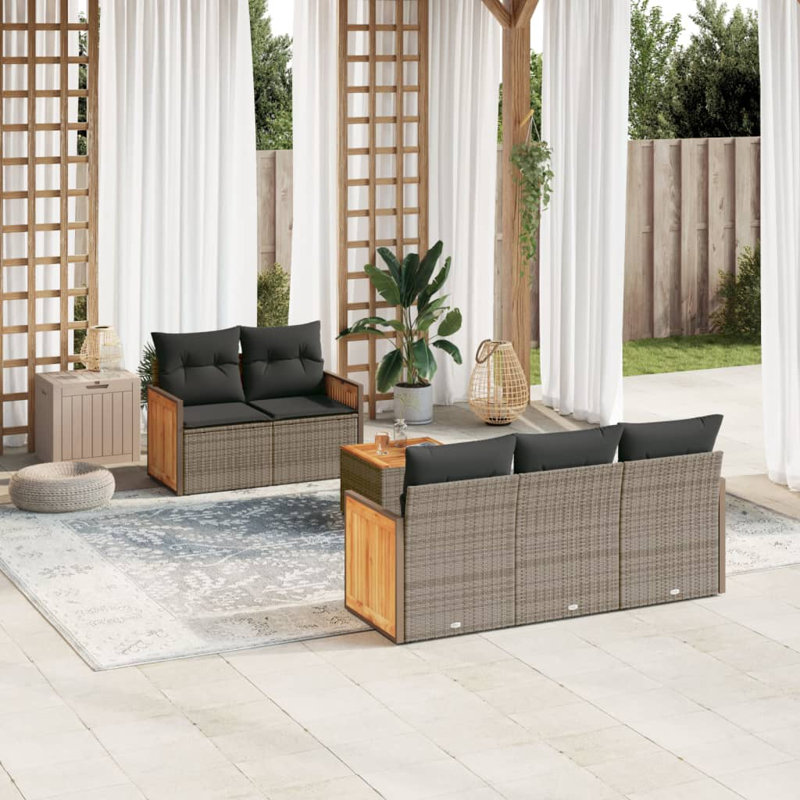  Ensemble de canapé de jardin gris