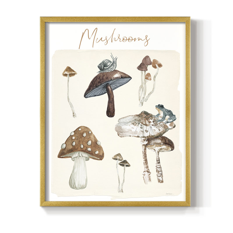 " Mushroom Chart ", 21" H x 17" W, Gold