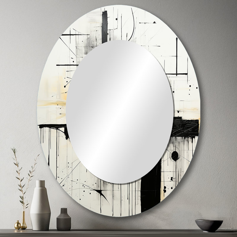 Miroir mural moderne blanc Siclen, H 43 po x l 33 po