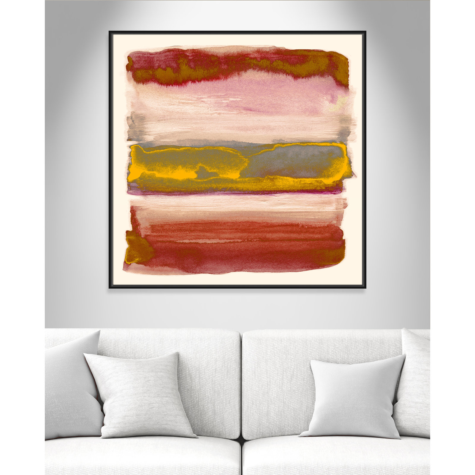 Yellow Sky II Print by Nan, 41.5" H x 41.5" W, Black