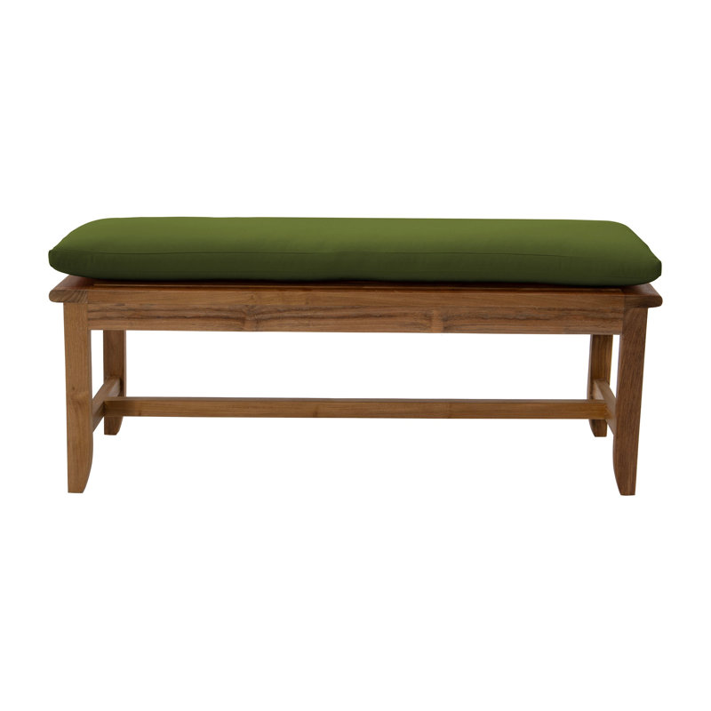 Jamshida Teak Patio Bench, 18" H x 50" W x 50" D, Fern