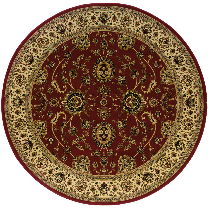 Tapis oriental rouge / ivoire Shelburne, Rond 8 pi
