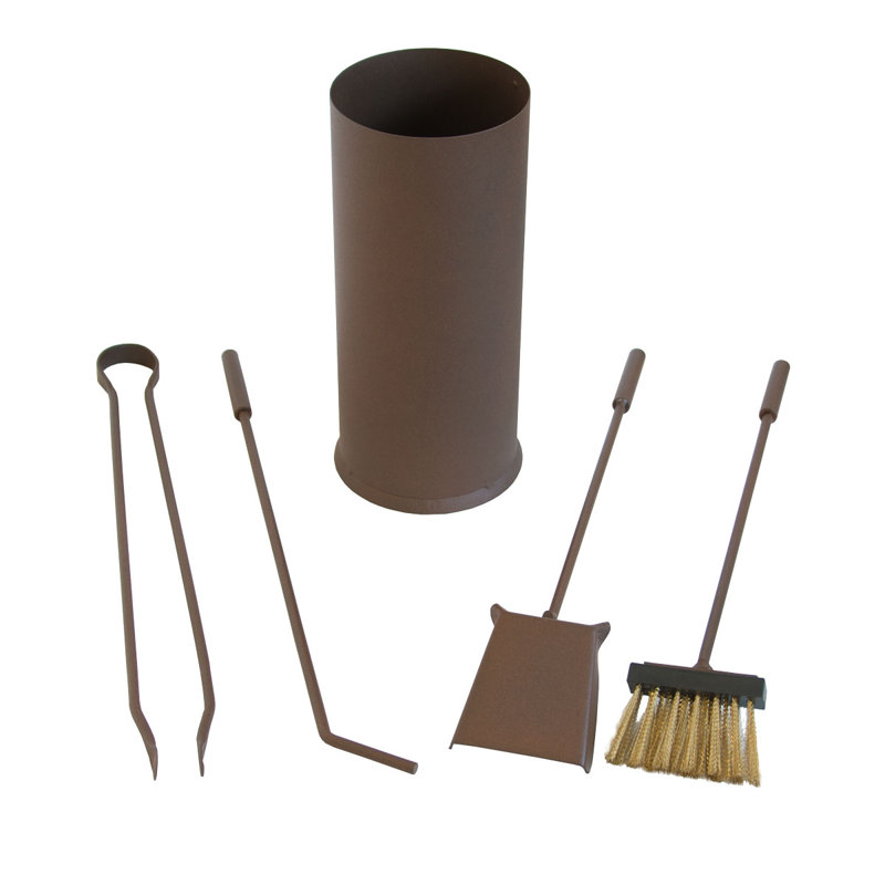 Tullyrusk Iron Fireplace Tool Set, Brown