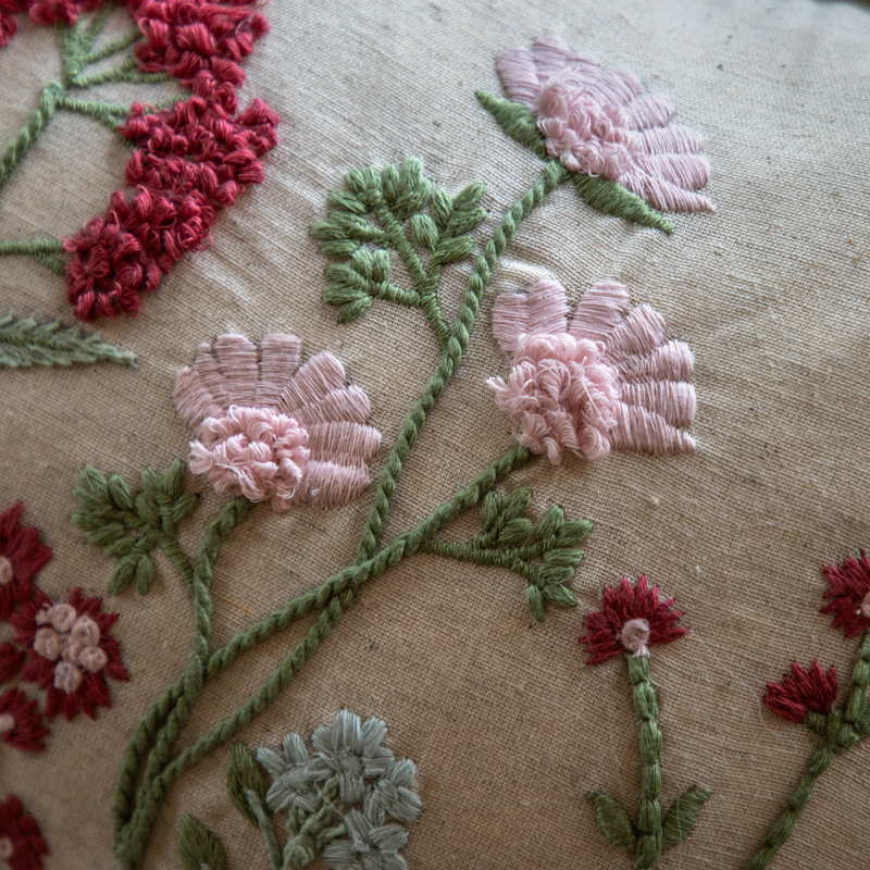 Floral Green Square Cushion
