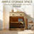 Elegant Small Buffet Cabinet With Led Lights - Space-saving Small Sideboard With Adjustable Shelf, Glass Doors & Drawer - Modern Kitchen Storage For Coffee, Cups & Essentials-149831691