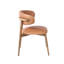 Chaise rembourrée en cuir Olimpio, noisette