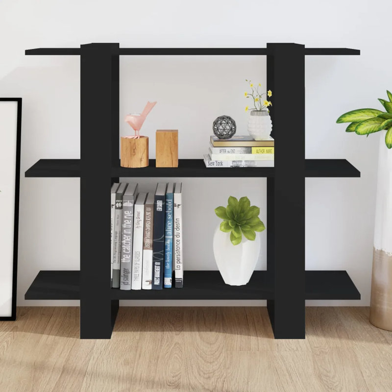 Gendrutis Bookcase, 87cm H x 100cm W x 30cm D, Black
