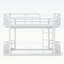 Lit superposé double au-dessus de double avec échelles et garde-corps, structure en métal à tuyaux ronds améliorés, élégant et polyvalent pour toute pièce, blanc-1133665470-1133665471