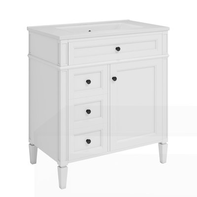 Armoire de rangement de salle de bain moderne avec 2 tiroirs et un tiroir basculant
