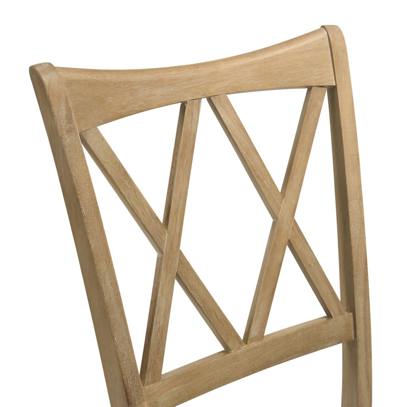 Verta Solid Wood Cross-back Dining Chairs,2pc