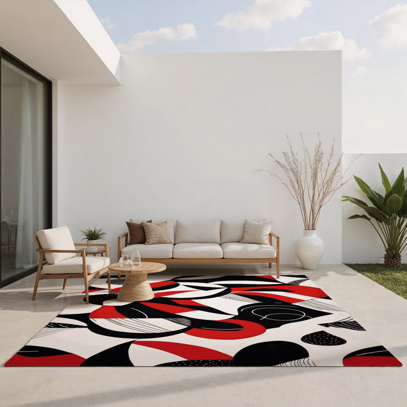 Obsidian Echo Indoor And Outdoor Area Rug, Rectangle 3' x 5'