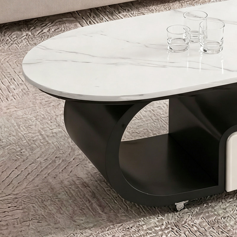 Table basse mobile avec rangement en ardoise, 17.71" H x 47.24" W x 23.62" D