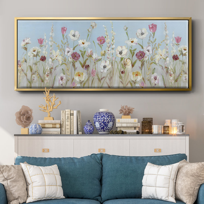 Fleurs printanières - toile encadrée, H 20 po x l 50 po