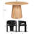 5-Piece Mid-Century Round Dining Set With Oak Finish Pedestal Table For 4-1860132056