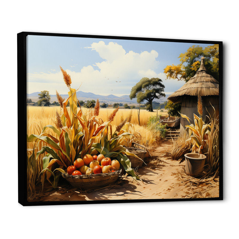 «African Harvest Abundance I», reproduction sur toile, H 24 po x l 32 po x P 1 po, Cadre flottant noir
