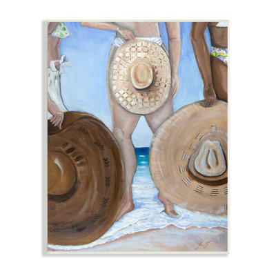 «Sun Hat Women Summer Beach Tide Coastal», peinture sur toile tendue surdimensionnée par Lauren Jane
