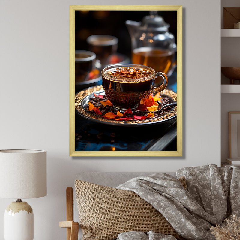Aroma Cuban Coffee Harmony III - impression, Cadre doré simple, H 20 po x l 12 po x P 1 po