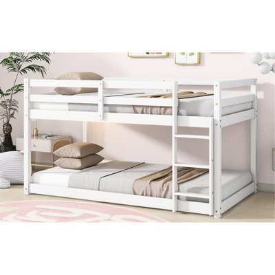 Solid Rubber Wooden Twin Over Loft Bed, White. Build. Optimize Bedroom Storage. Simple Installation Process Stable Construction. Make Use Of Storage Area. Easy Assembly