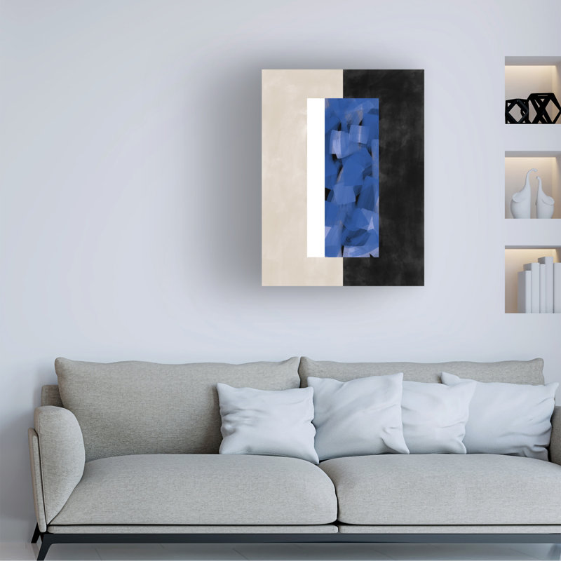 «Bolologia indigo» sur toile par Elena Ristova, H 19 po x l 14 po x P 2 po