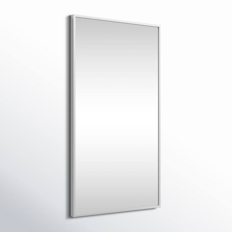 Sabine Metal Rectangle Wall Mirror, 36" x 20", White