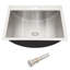 Lavabo de salle de bain en acier inoxydable 21 "x 17" avec bonde escamotable - Lavabo à conception hygiénique à finition lisse, facile à nettoyer