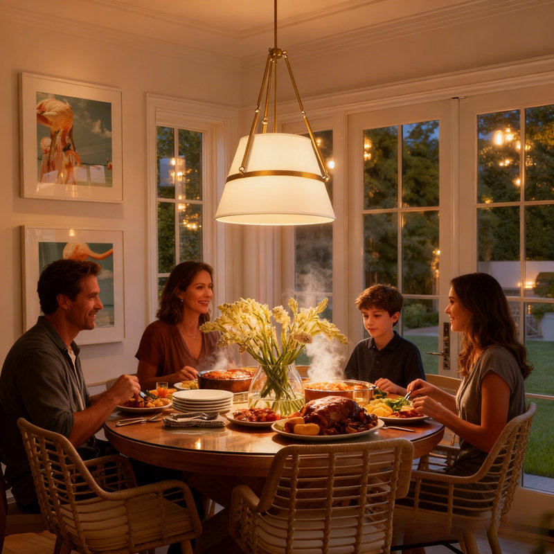 4-Light Kitchen Light Fixtures Modern Lantern Pendant Light 15.7In Brass Color, Brass