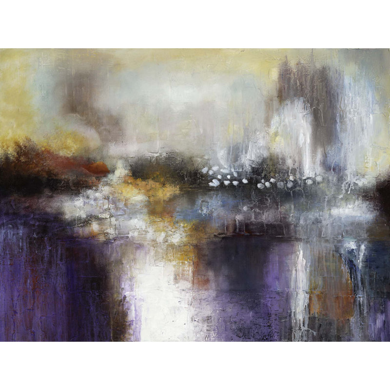 Purple Abstract Print, 45" H x 60" W x 2" D