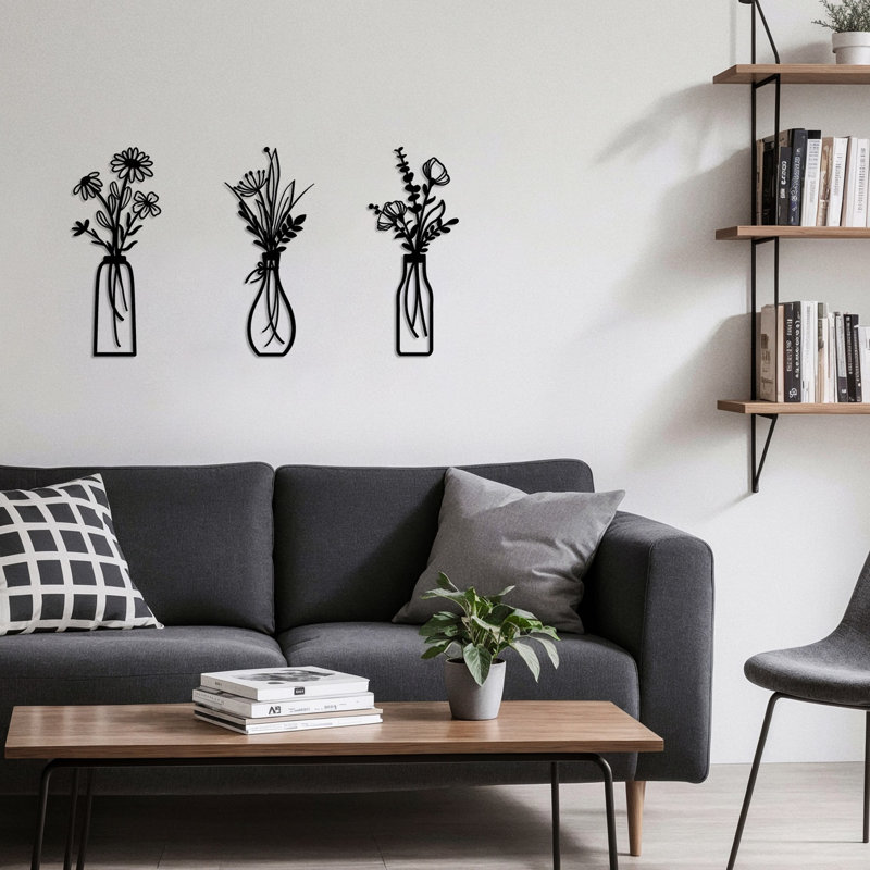 Black Metal Wall Decor , High - Quality Iron, Rust Finish, Ideal For Bedroom And Office, Simple Maintenance Easy To Maintain