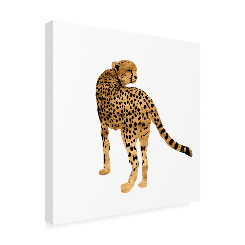 Golden Guépard II sur toile par Annie Warren, H 14 po x l 14 po x P 2 po