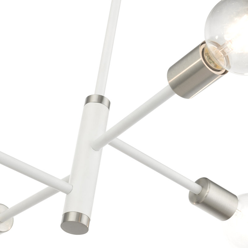 Lustre tambour moderne à 4 lumières Jeffries, Blanc
