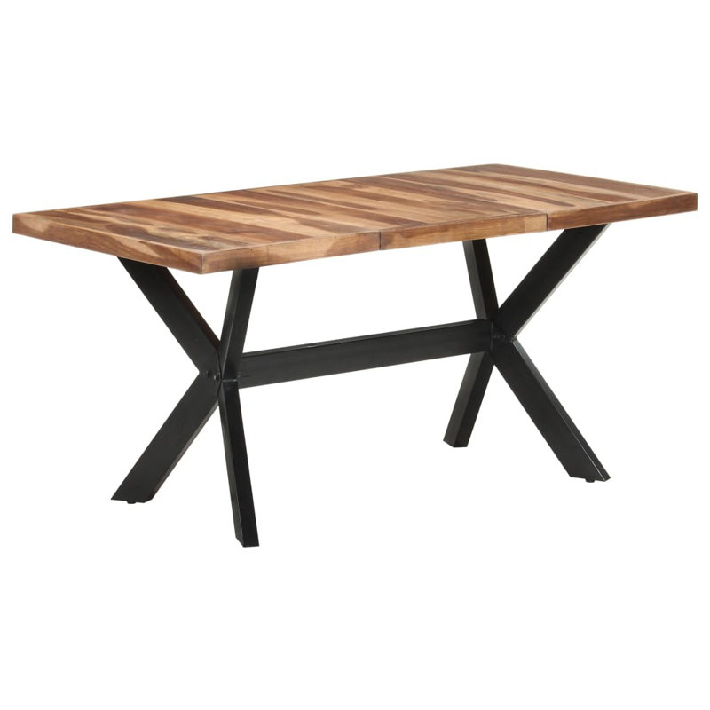 Vidaxl Dining Table Solid Wood With Sheesham Finish, 75cm H x 160cm L x 80cm W