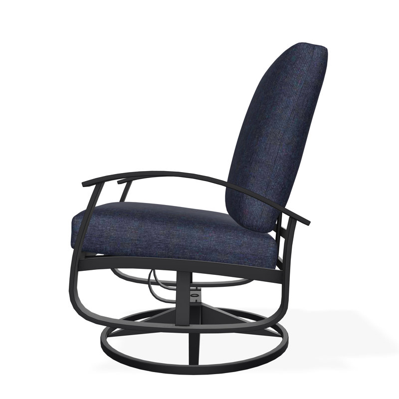 Belle Isle Outdoor Lounge Chair, Spectrum Indigo Sunbrella®, Black