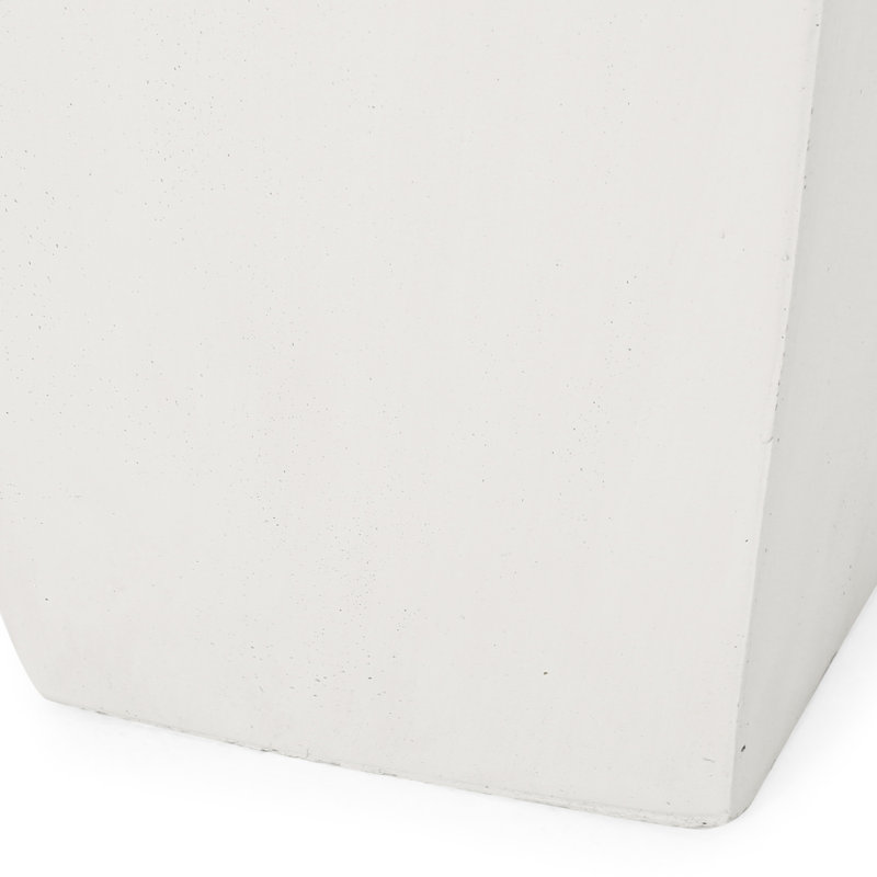Modern 13" Cast Stone Outdoor Planter, White - Transform Your Patio Matte Planter Add Beauty To Backyard, White