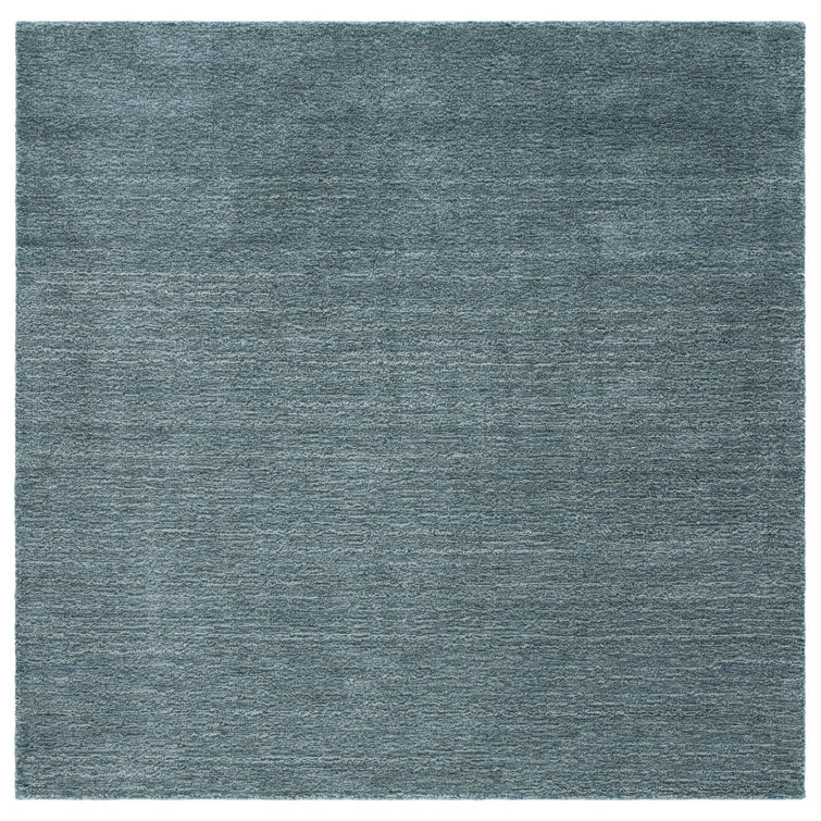 Southbury Hand Loomed Wool/Cotton Solid Color Rug in Blue Ombre
